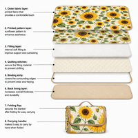 Grande couverture de pique-nique imprimée tournesol, pliable, pour le camping et les réunions de famille