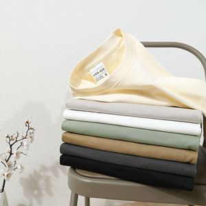 Nhà sản xuất quần áo Tùy Chỉnh 280 Gram 100% Tinh Khiết Cotton Mới Mùa Xuân Mùa Thu Dài Tay Vòng Cổ T-Shirt Màu Rắn Dệt Kim - Product Image 2