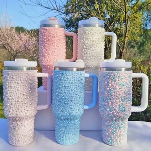 Pearl Stainless Steel Tumbler Vacuum <b>Insulated</b> Travel <b>Mug</b> With Handle Leak Proof Large Capacity Car Cup - Product Image 1