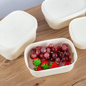 Phân hủy sinh học thuận tiện salad container lấy đi dùng một lần giấy kraft hình chữ nhật Bát salad - Product Image 5