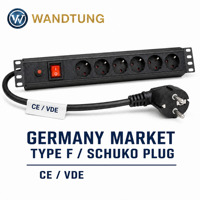 IEC C13 C19 CE IECEE CB PDU 6 prises mixtes à double interrupteur 13A, unité de distribution d'alimentation à montage en rack pour racks de serveurs