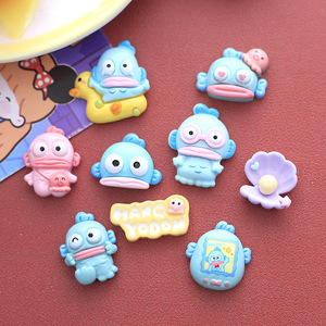 Bonitos dijes de resina DIY caseros caja de teléfono basura cuerda para el cabello accesorios para el cabello-Monster Series Blue Marine Fish decoración al por mayor - Product Image 3