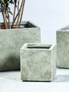 Maceta Simple de Estilo Nórdico Verde, Fabricada con MgO, de Gran Diámetro, Diseño Cuadrado Personalizado, Color Negro Diamante, para Schefflera <span class=keywords><strong>Arboricola</strong></span> - Product Image 5