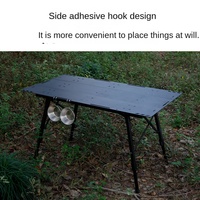 Table pliante tactique en aluminium trois pièces portable pour camping en extérieur, mobilier d'extérieur multifonctionnel réglable carré