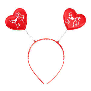 ربطة شعر حب حمراء جديدة عبر الحدود ربطة رأس على شكل قلب ثلاثية الأبعاد غطاء رأس عيد الحب - Product Image 3