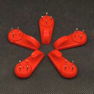 Red Seamless <b>Nail</b> Hooks For <b>Wall</b> Hanging Photo Wedding Decor Invisible Load Bearing Punch Free ABS Plastic Novelty Hooks - Product Image 2
