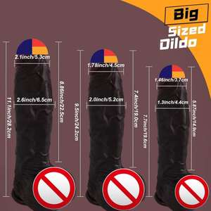Der neue schwarze Dildo aus weichem Silikon-Sexspielzeug mit dem größten falschen Penis - Product Image 2