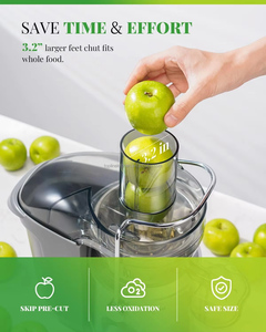 Extracteur de jus centrifuge rapide en acier inoxydable, bouche large de 3 pouces, extraction rapide pour fruits et légumes entiers, usage domestique - Product Image 4