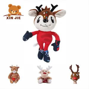 毛绒玩具吉祥物带标志毛绒玩具定制软麋鹿毛绒玩具毛绒动物娃娃
