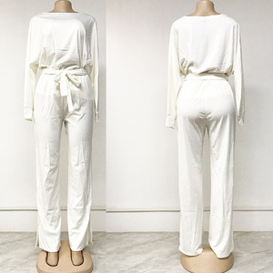 Mono de manga larga de algodón informal para mujer de gran oferta con botón de encaje patrón Vintage Color sólido cinturón de una pieza - Product Image 5
