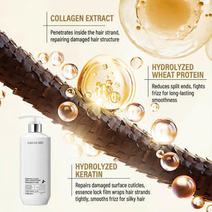 Crème revitalisante capillaire de luxe à la kératine, marque privée, réparation, lissage, cheveux abîmés, secs, bouclés, frisés, parfum longue durée, OEM ODM - Product Image 3