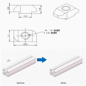 Écrou en T à enfoncer en acier au carbone galvanisé M5 M6 M8 pour profilés aluminium 2020 3030 4040 - Product Image 5