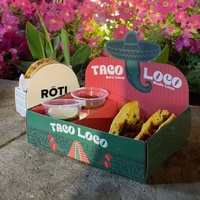 Boîtes en carton pliables biodégradables personnalisées pour tacos mexicains, impression sur mesure, écologiques