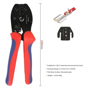 Alicates de crimpado con trinquete, herramienta para crimpar terminales de cable aislados de 2.5-6mm², para terminales preaislados U/Y/O y conectores solares MC4 - Product Image 6