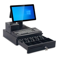 Système EPOS caissier Windows POS double écran 15.6 avec imprimante et scanner pour caisse enregistreuse POS