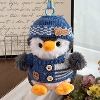 Pendentif en peluche pingouin de dessin animé coloré pour l'hiver, pour sac, sac à dos ou voiture
