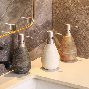 Modern Creative Brushed Refillable Ceramic <b>Soap</b> Dispenser for Home Bathroom Hotel Washroom Liquid <b>Soap</b> Body Wash Shampoo Bottle - Product Image 5