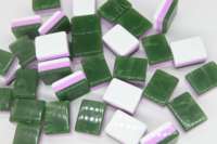 Tuiles de Mahjong en Acrylique Vert Marbré Crème, 160 Tuiles, Motif Classique, Dos Lisse, Durables, Ensemble Américain, Qualité Premium Personnalisée