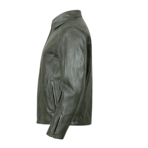 Chaqueta de Cuero para Mujer, Color Antracita, Chaqueta de Motociclista Ajustada de Cuero Genuino con Hombros Estructurados - Product Image 4