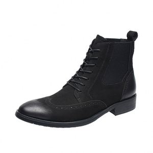 Botas de Invierno Nuevas para Hombre, Botas de Cuero Impermeables, Estilo Workwear, Piel de Vacuno de Primera Calidad, Color Gris Moderno - Product Image 4