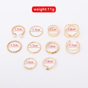 Fashion <b>Rings</b> Set 10 Pc Pearl Heart Infinity Cross Joint <b>Rings</b> For Women Gift 2024 - Product Image 4