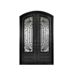 Grande vente porte en fer forgé pour villa familiale/domaine, double porte en fer forgé, plusieurs formes, porte en fer forgé bon marché - Product Image 1