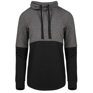 <b>Women's</b> Color Block <b>Cowl</b> <b>Neck</b> Long Sleeve Top Loose Fit Polyester Cotton Blend Breathable <b>Hoodie</b> Sweatshirt - Product Image 4