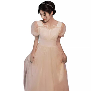 Evening Dress V-Neck A-Line Chiffon Candy Color With Sequin Embellishment For Graduation Art Exam Performance Bridesmaid - Product Image 5