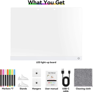 <span class=keywords><strong>Pizarra</strong></span> LED <span class=keywords><strong>con</strong></span> <span class=keywords><strong>luz</strong></span> nocturna, 7 bolígrafos de colores, tablero de mensajes acrílico DIY, tablero de dibujo <span class=keywords><strong>para</strong></span> niños, regalo de cumpleaños <span class=keywords><strong>para</strong></span> niños, <span class=keywords><strong>para</strong></span> la sala de estar - Product Image 3