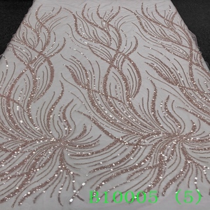 Dernier tissu de dentelle de broderie de sequins de <span class=keywords><strong>couture</strong></span> de filet de maille de mariage français de haute qualité avec des perles - Product Image 4