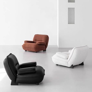 Fauteuil individuel <span class=keywords><strong>Beetle</strong></span> Hug Design en <span class=keywords><strong>velours</strong></span> flocon de neige / cuir technique, fauteuil de détente rembourré - Product Image 2