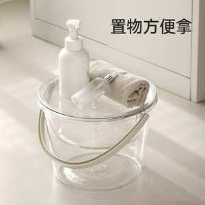 FaSoLa Transparent <b>Bucket</b> <b>With</b> <b>Lid</b> 6-10L Thickened For Home Laundry Foot Bath Student Dorm Use - Product Image 5