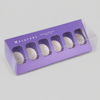 Scatola per Macaron in Cartone con 6 Scomparti e Manica in PET Trasparente Stampata Personalizzata, Confezione Regalo per Macaron