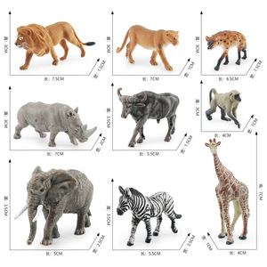 Lelewu simula modelli animali del sud zebra maculata iena rinoceronte bianco babbuino bufalo africano elefante decoratio - Product Image 5