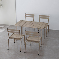 Ensemble table et chaises de restaurant extérieur de style minimaliste moderne pour salons de thé et cafés, chaises en fer forgé pour l'extérieur