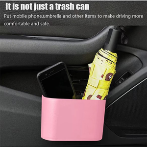 Mini poubelle de voiture portable à suspendre avec 2 rouleaux de sacs poubelles jetables pour véhicule, maison, bureau - Product Image 3