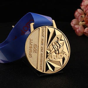 Médaille de compétition sportive personnalisée en métal or, argent, bronze, zinc pour Taekwondo, Jiu-Jitsu avec ruban - Product Image 3