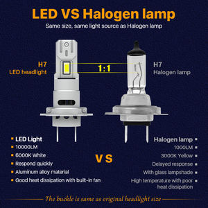 Ampoule de phare LED H1 H3 produite en usine 120W Canbus 10000LM Remplacement de lampe halogène de taille 1:1 12V sans ventilateur Auto LED Globes - Product Image 3