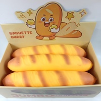 Balle anti-stress géante en forme de baguette de 38 cm, en TPR, à rebond lent, jouet souple rempli de farine, simulation alimentaire, jouet à presser pour soulager le stress