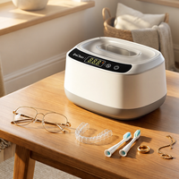 Nettoyeur ultrasonique électrique domestique pour bijoux, montres, lunettes, prothèses dentaires - Machine de nettoyage en profondeur portable pour usage extérieur, vente en gros