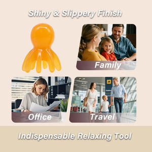 Color naranja Tamaño 5,6 CM/2,2 PULGADAS * 7,3 CM/2,87 PULGADAS Masajeador de cuero cabelludo de pulpo y herramienta Gua Sha para relajación profunda - Product Image 4