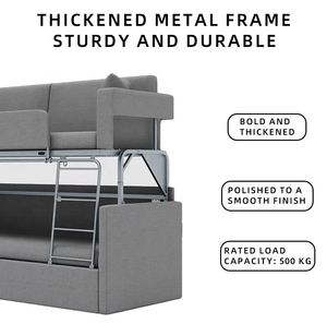 Sofá convertible con marco de <span class=keywords><strong>Metal</strong></span> grueso resistente para ahorrar espacio, litera, sofá cama con escalera para sala de estar, apartamento pequeño, venta al por mayor - Product Image 6