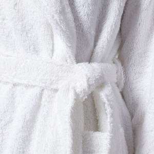 Albornoz de spa blanco de rizo de algodón 100% de lujo con logotipo personalizado de alta calidad para parejas - Product Image 4