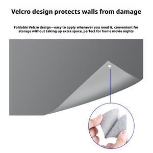 Écran de projection <span class=keywords><strong>Z</strong></span> anti-lumière en plastique, portable, sans adhésif, pour chambre à coucher, grand écran HD 80-100 pouces, Ultra HD, gris moderne, en polyester - Product Image 5