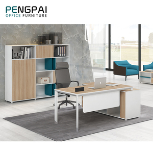 Oficina Muebles de lujo Escritorio de oficina en forma de L Mesa de oficina blanca Escritorio de gerente ejecutivo - Product Image 1