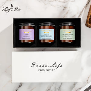 Luxury 3 Pack 200G <b>Large</b> Capacity Amber Glass Jar Aroma Fragrance Gifts Soy Wax Scented <b>Candles</b> Set for Women - Product Image 5