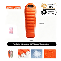 Sac de couchage en duvet léger, imperméable, couleur unie, taille personnalisée, type momie