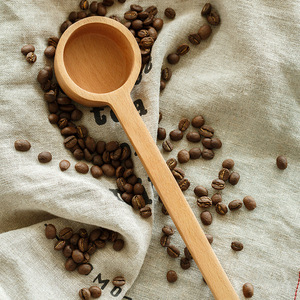 ชุดช้อนตวงไม้บีช 45 มล. 30 มล. 25 มล. พร้อมที่กรอง ด้ามยาว ช้อนตวงกาแฟ นมผง ชุดสามชิ้น - Product Image 3