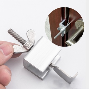 Universal Anti-Theft Top Door Stopper Stainless Steel Door <b>Lock</b> Anti-Theft Top Stopper Travel Hotel <b>Lock</b> for Any Doors - Product Image 1