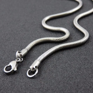 Classica Collana e Bracciale in <span class=keywords><strong>Argento</strong></span> Sterling <span class=keywords><strong>925</strong></span> con Catena a Osso di Serpente da 3mm per Gioielli Fai-da-Te - Product Image 2